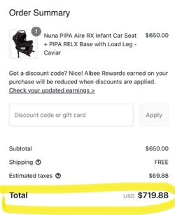 Like New! Nuna Pipa Aire RX Car Seat + RELX Base (retails $719)