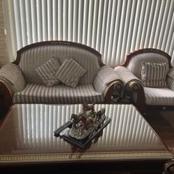 PRICE REDUCED ***** BEAUTIFUL ANTIQUE COFFEE TABLE, DINING SET, AND SOFA SET FOR SALE!!
