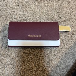 Michael Kors Jet Set Travel Large Trifold Wallet Leather Merlot