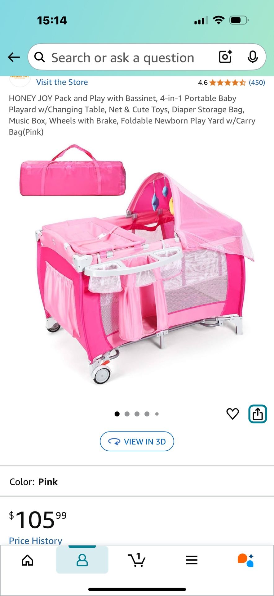 Pink Pack And Play