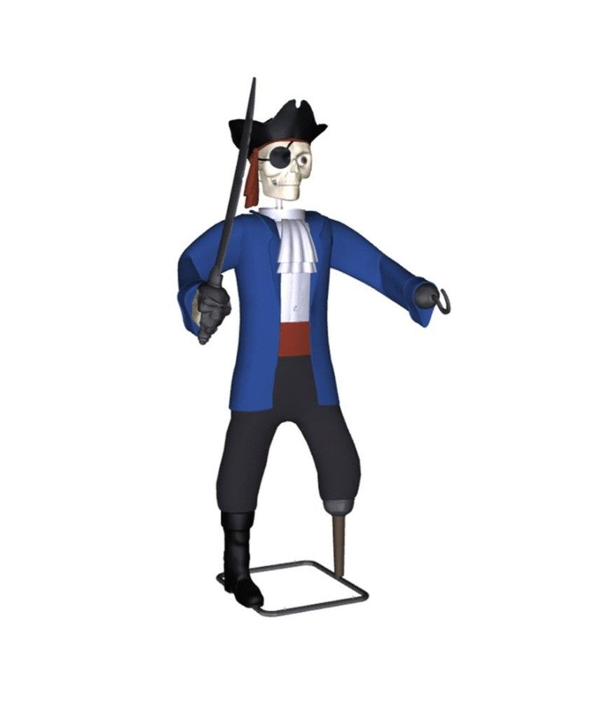 New Home Accent 5 Foot Animated skeleton Pirate, In Original Unopened