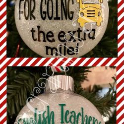 Teacher Appreciation Themed Christmas Ornaments 