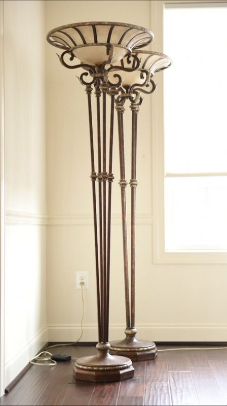 Pair of Torchiere Floor Lamp