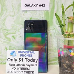 SAMSUNG GALAXY A42 5G 64GB UNLOCKED.  DRONE $1 DOWN TODAY REST IN PAYMENTS.NO CREDIT CHECK 
