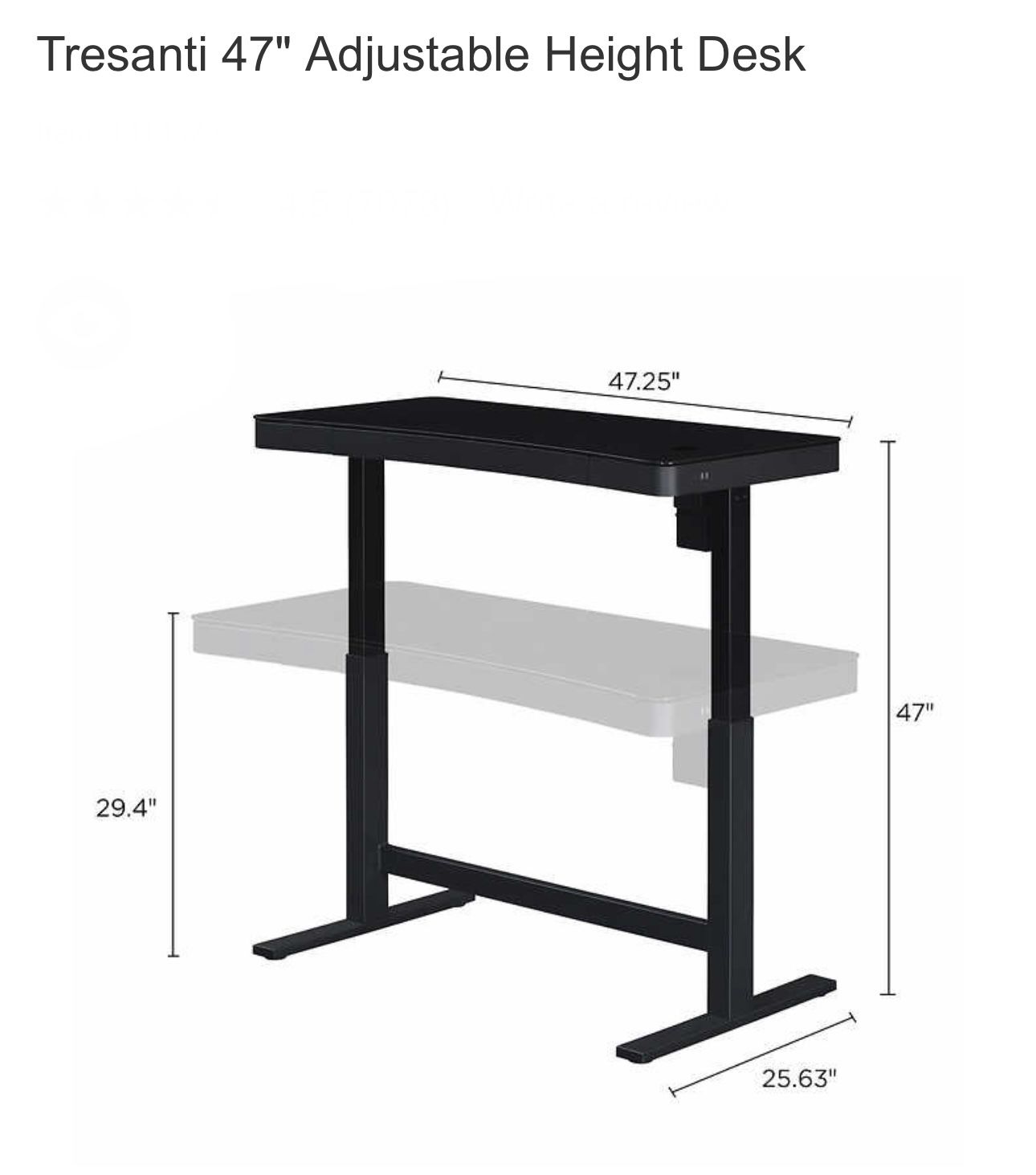 Tresanti Adjustable Height Desk 