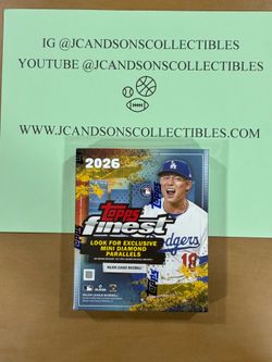 2026 Topps Finest MLB Baseball Mega Box Factory Sealed 6 Card/pack 8 Packs/Box