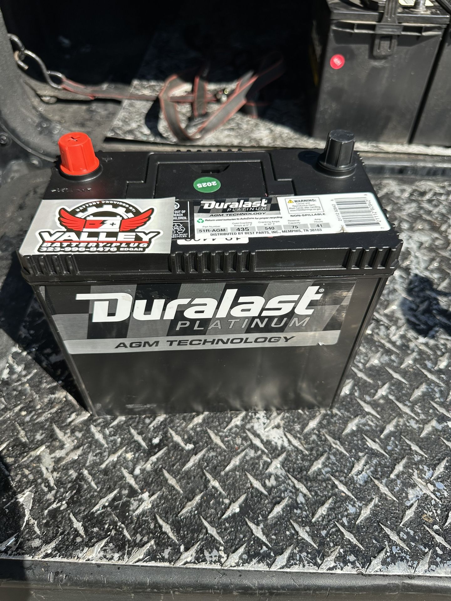 Honda Battery Group 51R AGM Duralast AGM Platinum
