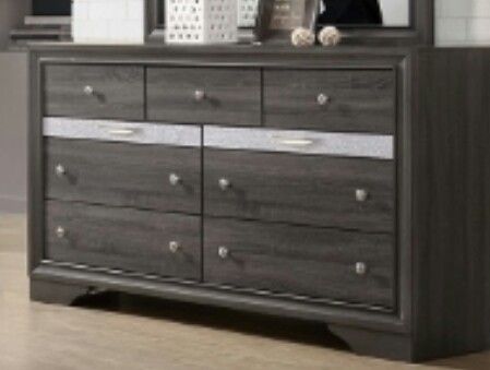 Brand new 63"W × 40"H grey finish dresser with jewelry full extension drawer,All Products : American Fashion Style Bags On Sale
