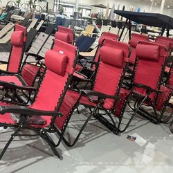 M-🔥WAREHOUSE SALE!!!🔥Basics Outdoor Textilene Adjustable Zero Gravity Folding Reclining Lounge Chair Set with Side Table  $65 set of 3