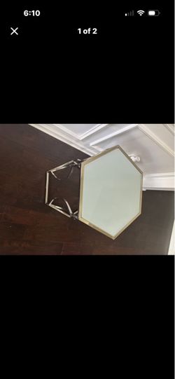 Silver glass top end table