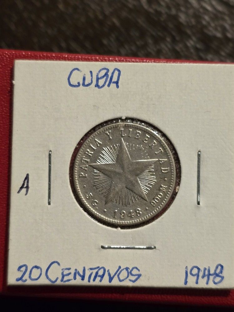 1948 Patria Y Libertad 20 Centavos Silver Coin Lot A