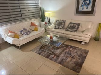 Two leather sofa, one of them convert to bed in very good condition Two leather sofa, one of them convert to bed in very good condition