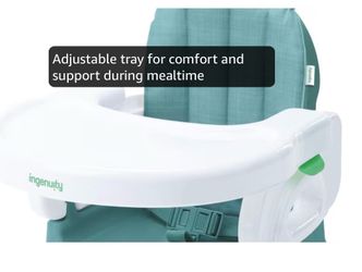 Ingenuity Deluxe Comfort Booster Seat for Kitchen Chair, Compact Fold, Portable, Lightweight, Toddler Booster Seat for Dining Table, from 6 Months to