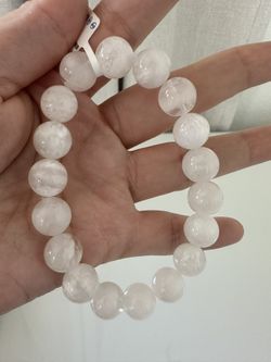 White Snow Phantom Quartz Bracelet