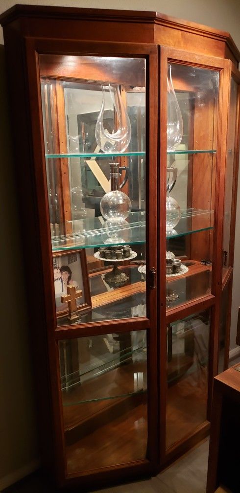 Cherry Finished Oak China Cabinet