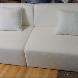 The sofa is new, but without legs and an armrest.