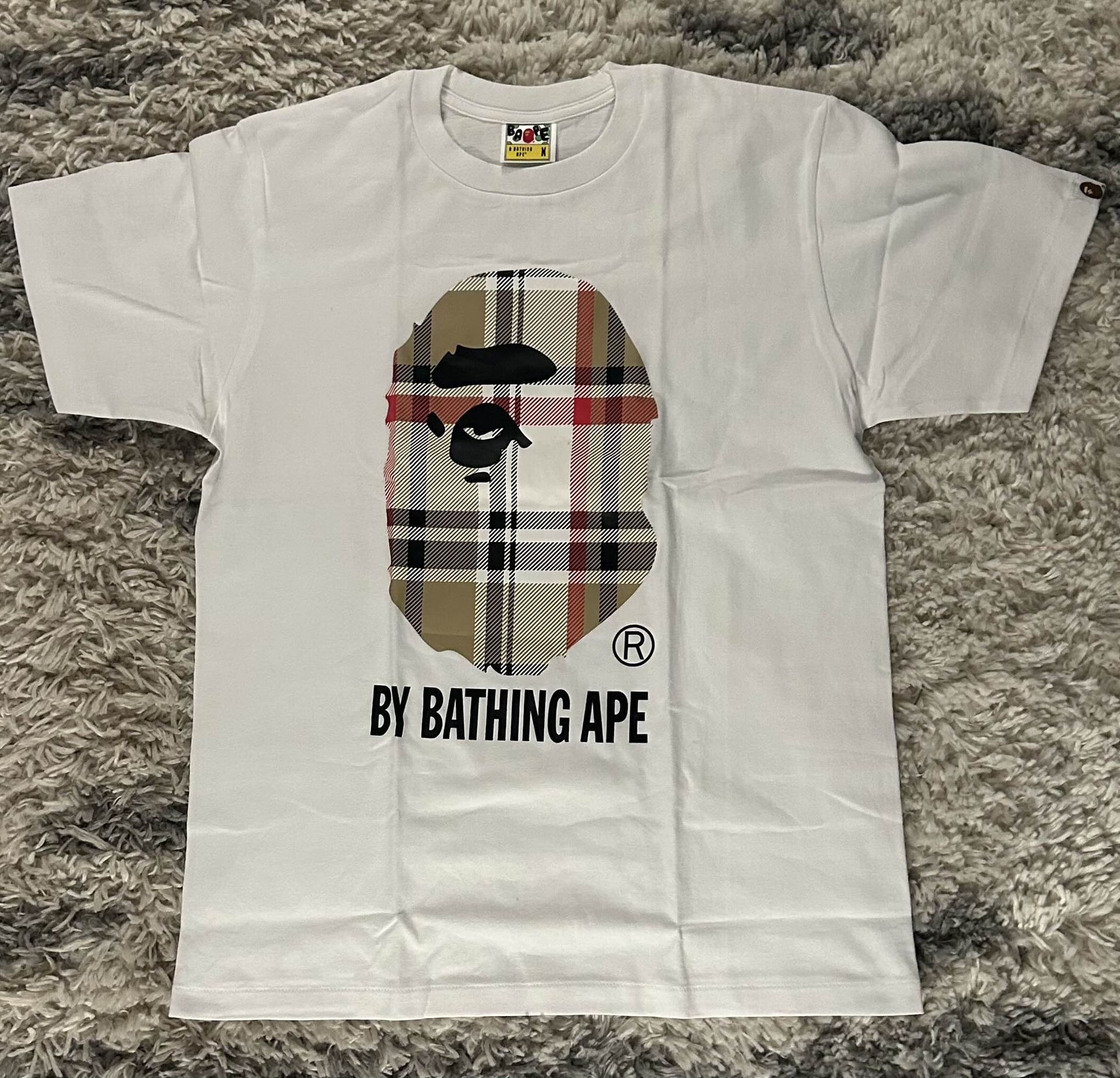 A Bathing Ape BAPE Check By Bathing Ape White Tee Size L