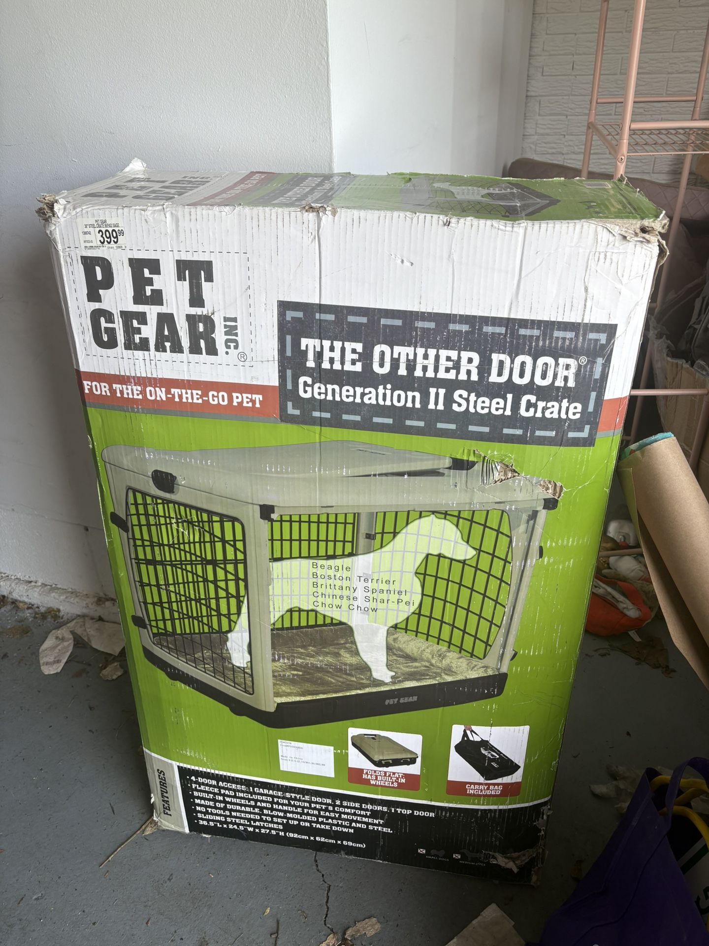 Large Green Dog Crate