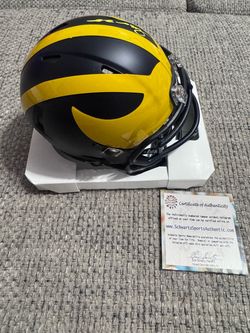 Junior Colson Signed Auto Michigan Wolverines Riddell Speed Mini Helmet-(SS COA)