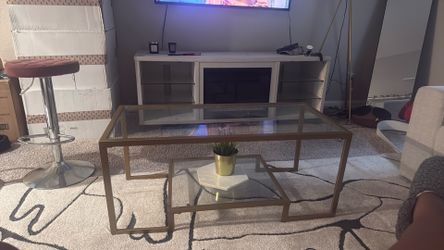 Gold glass Coffee table