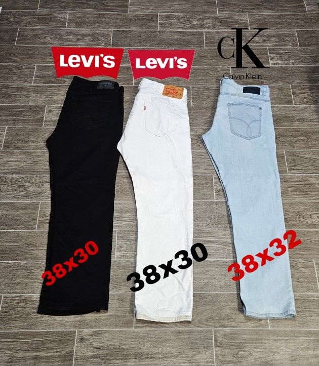 Mens Jeans 3 Pair Bundle Levi's(2) CK (1) For $25 Same Day Shipping