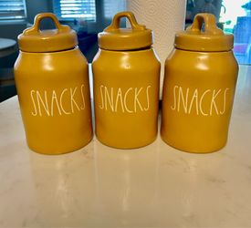 3- Rae Dunn snack jars $20