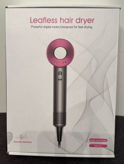 NIB Leafless Hair Dryer Quiet Fast Drying Intelligent Temperature Control Dyson Style Design