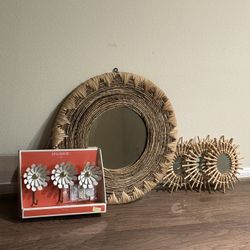 Wall Decor Set (Boho Mirrors & Decorative Wall Hooks)