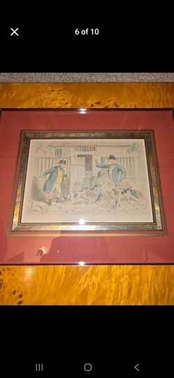 Antique Vintage John Leech Original Antique Print Newspaper Comic 1852 Caricature Victorian Decor Framed Picture