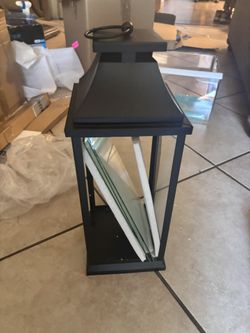Serene Spaces Living 20" Tall Black Hurricane Lanterns with Clear Glass Panels, Perfect for Home Decor, Parties & Events, Table Top Or Hanging Lantern