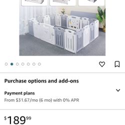 Foldable baby playpen white/grey