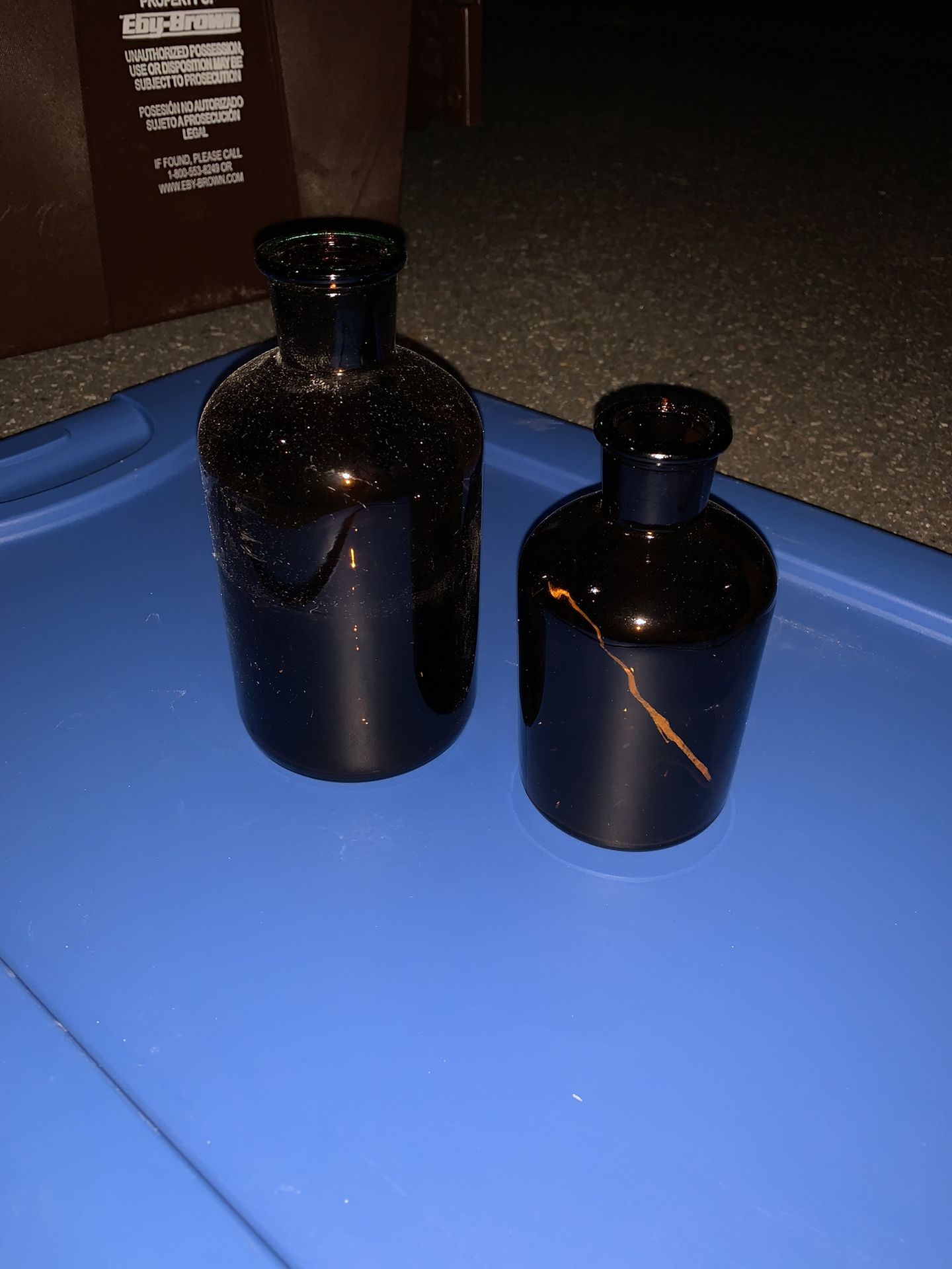 Amber Bud Vases 2 Different Sizes