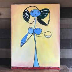 Abstract Flower Painted Canvas Wall Art