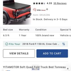 Truck Bedcover 6.5 Ft