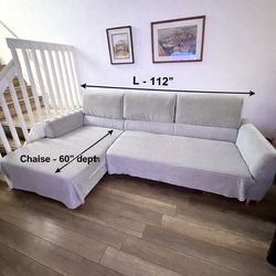 Sofa with chaise gray