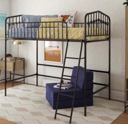 Metal Twi n Loft Be d, Black
