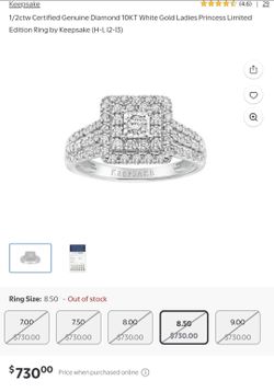 While gold diamond engagement ring