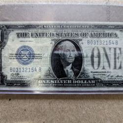 1928 A 1 Dollar Silver Cert Bill Rare Error Offset And Reverse Double Ink
