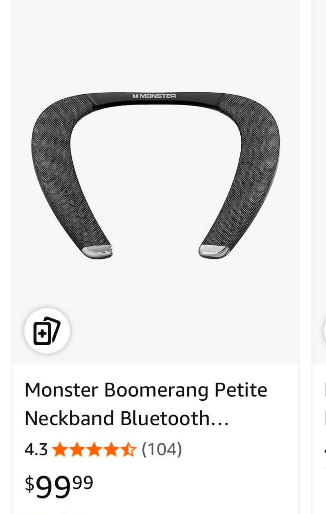 Monster Boomerang Petite Neckband Bluetooth Speakers, Neck Speaker with 15H https://offerup.com/redirect/?o=UGxheXRpbWUuTkVX