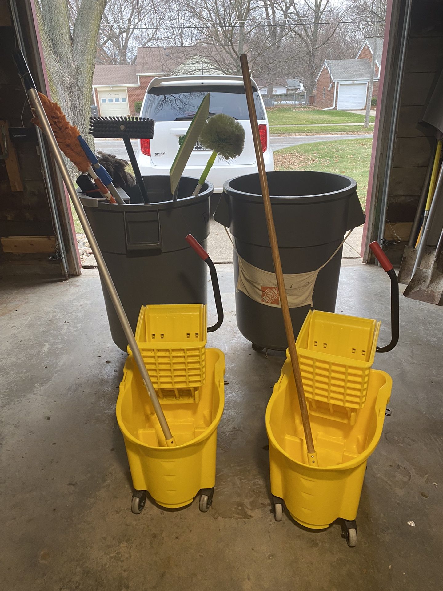 2 -55 Gal Trash Barrels With Dollies  