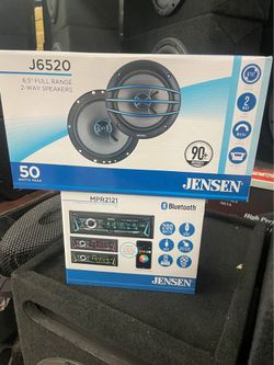 JENSEN PACKAGE Single Din (color change )& Jensen 6.5 pair speakers