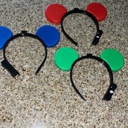 3 Disney Mickey Light Up Ears New