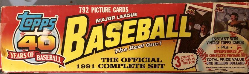 Collectible Topps complete baseball cards set 1991