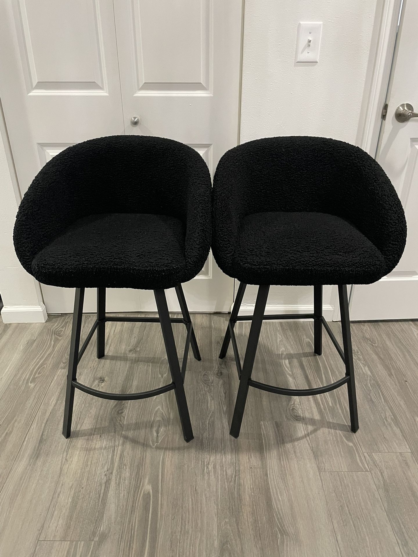 Black Sherpa Bar Stools (2)