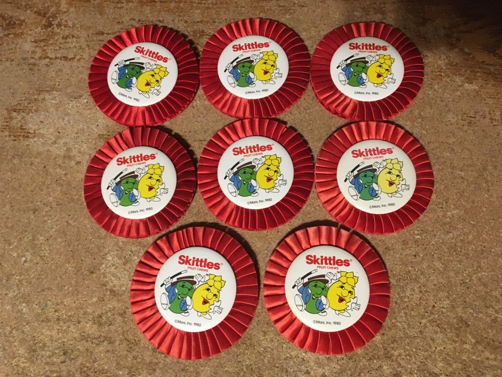 1x Skittles Promo Button Pin Mars Candy Western Badge & Trophy Co.
