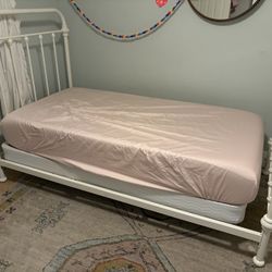 White Metal Twin Bed Frame