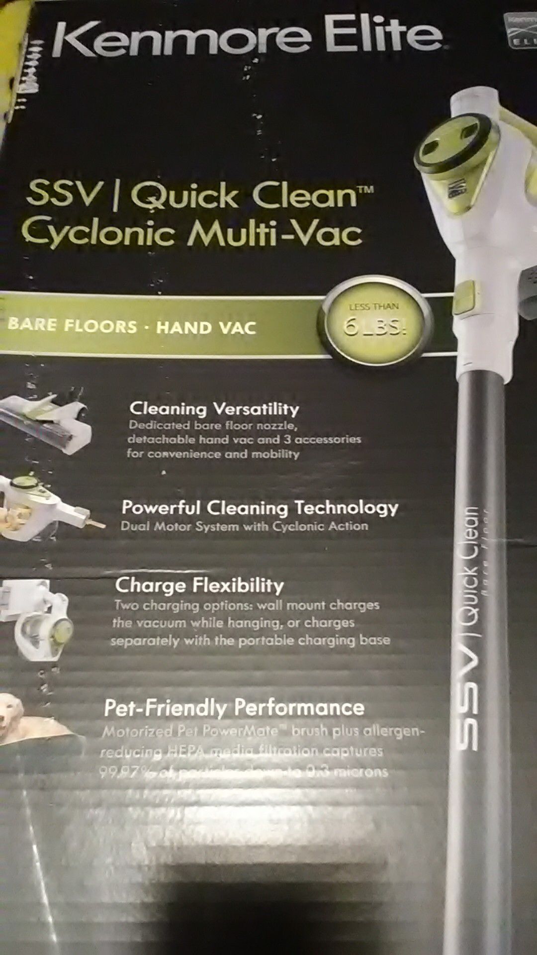Kenmore Elite SSV Quick Clean Cyclonic Vacuum