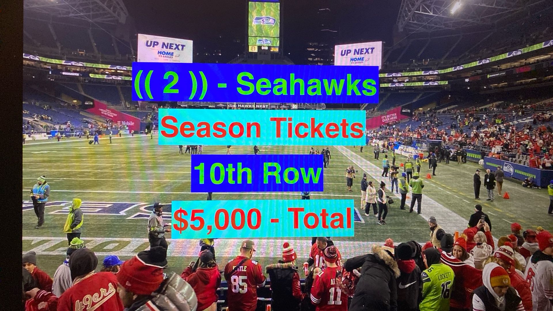 Seahawks Season Tickets Rams Texans 49ers Vikings Bucs