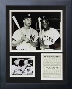 Mickey Mantle & Willie Mays Framed Photo Collage