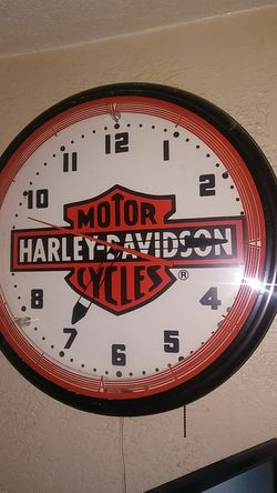 VINTAGE HARLEY NEON CLOCK